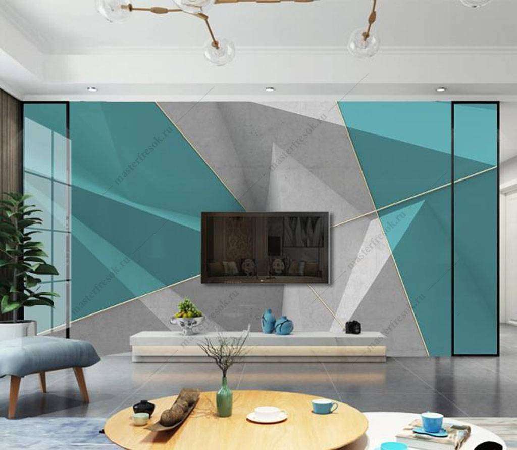 Фотообои в интерьере геометрический узор  16-082 фото