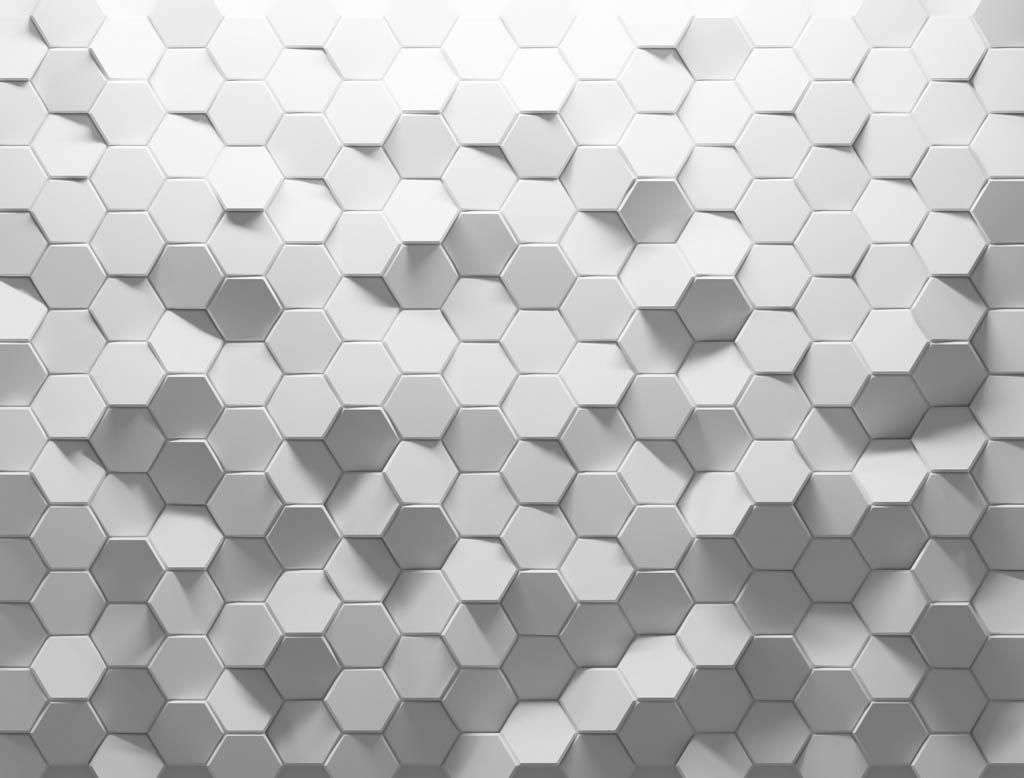 Фотообои в интерьере 3д серые малые соты  10-816 фото