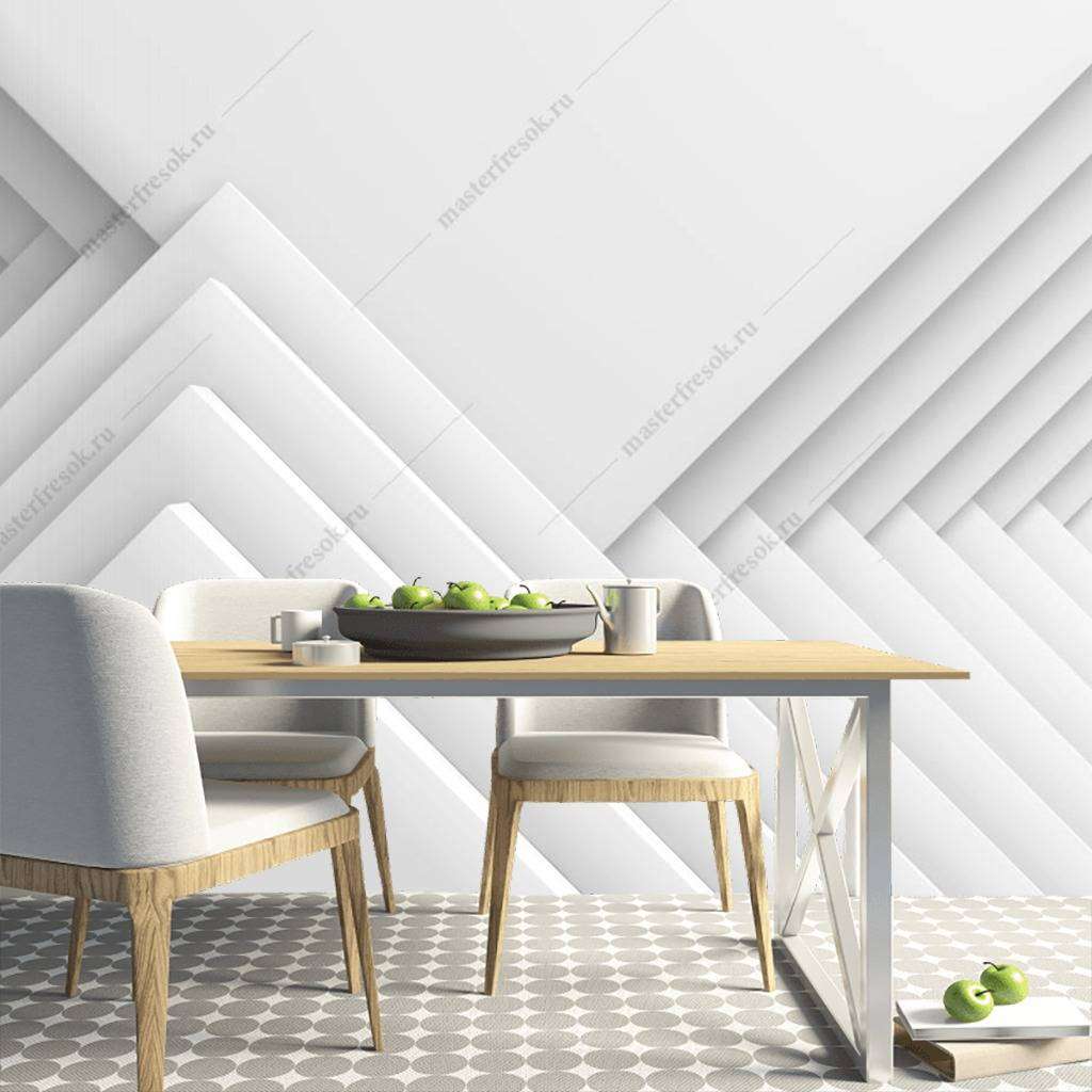 Фотообои в интерьере 3д сложная геометрия  10-819 фото