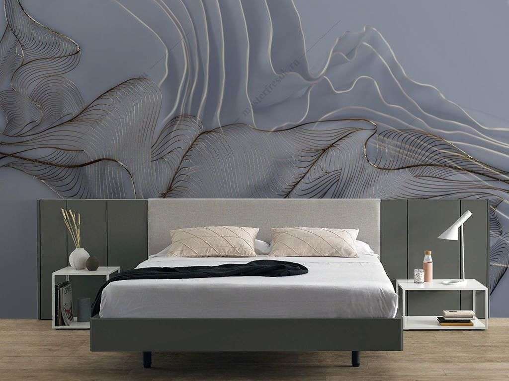 Фотообои в интерьере флюид арт 3д  13-646 фото