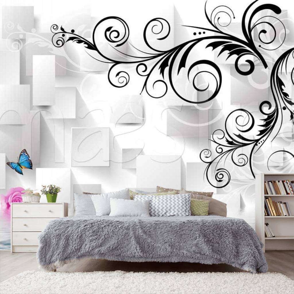 Фотообои Бабочки над водой на 3д фоне  10-426