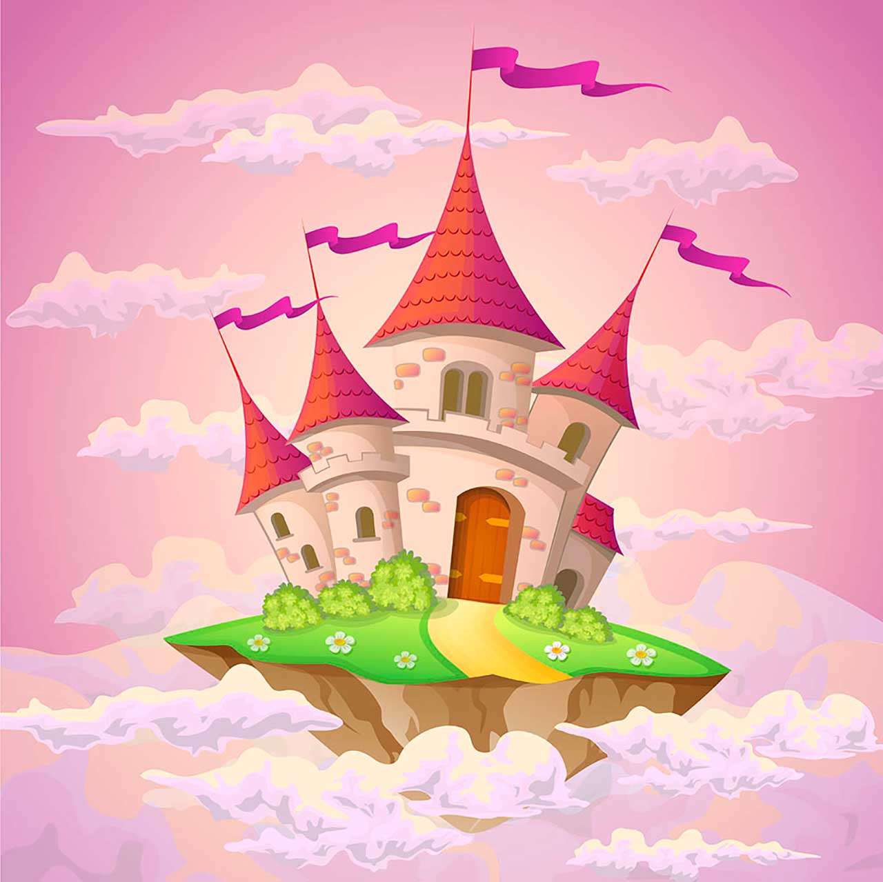 Фотообои в интерьере 3д розовый замок  9-029 фото