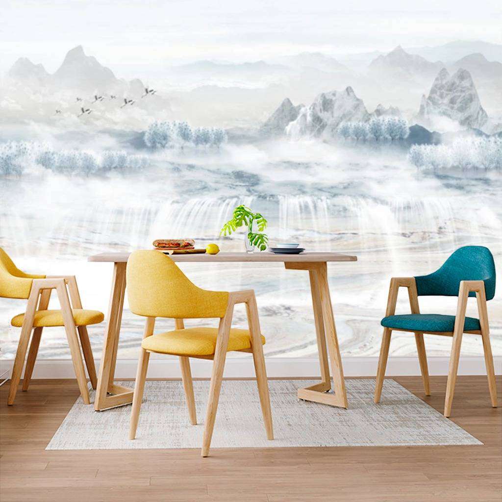 Фотообои в интерьере горы вдалеке  15-657 фото