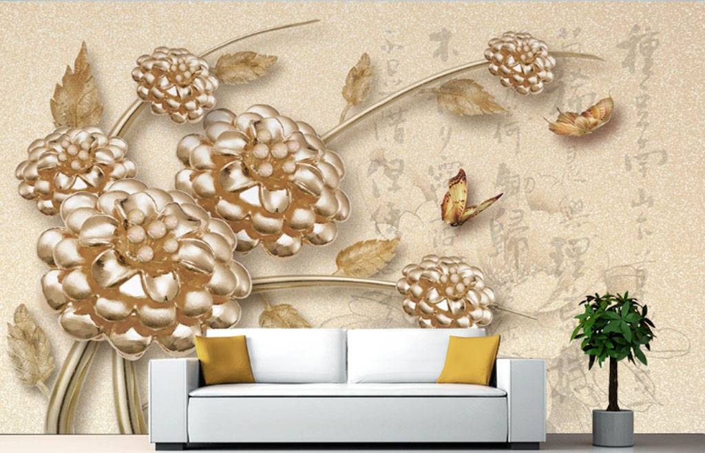 Фотообои Золотая камелия  15-760