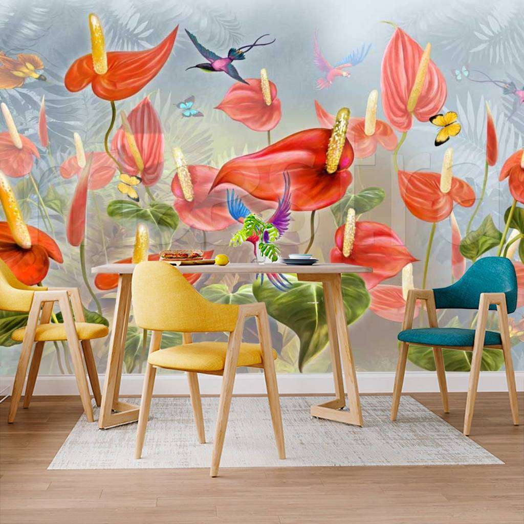 Фотообои Красные цветы антуриум  7-503