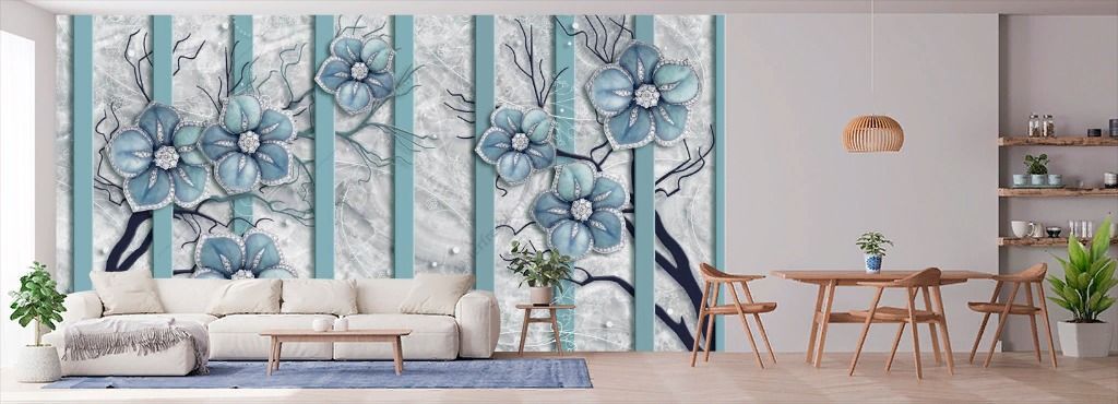 Фотообои 3д Цветы в клетке  10-916