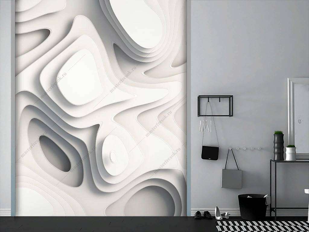 Фотообои в интерьере 3д волны  10-868 фото