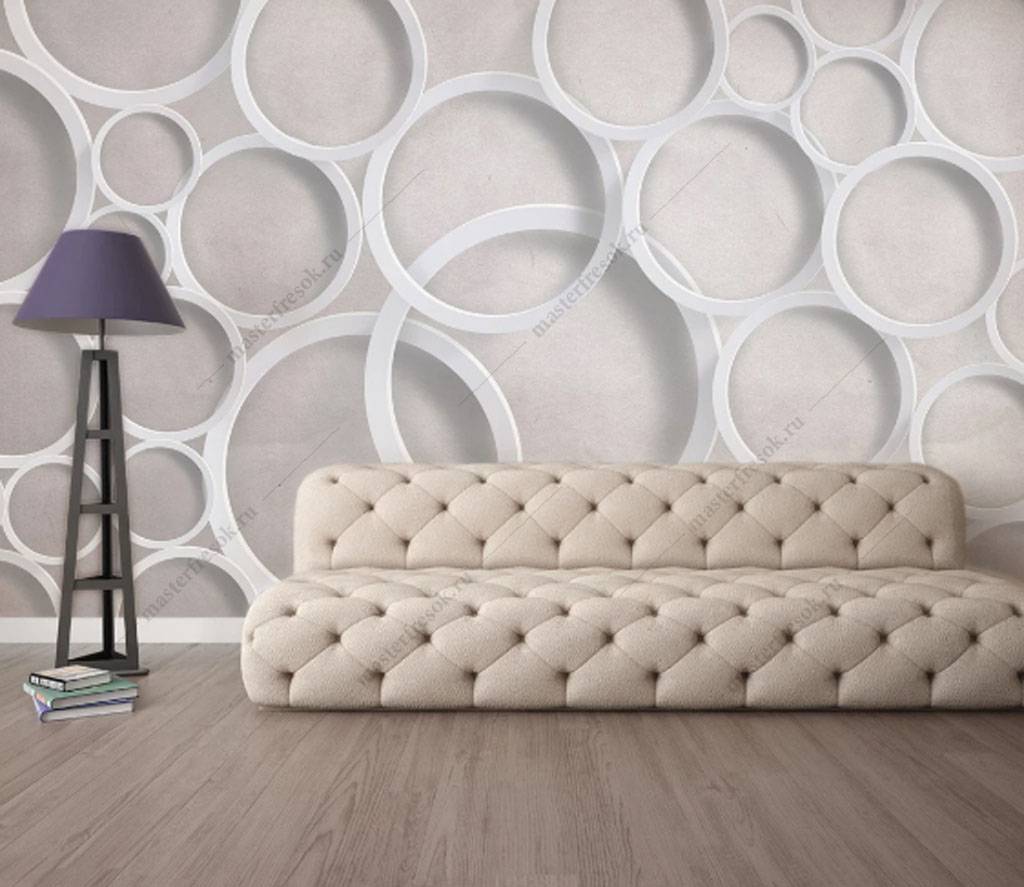 Фотообои Белые круги  15-819