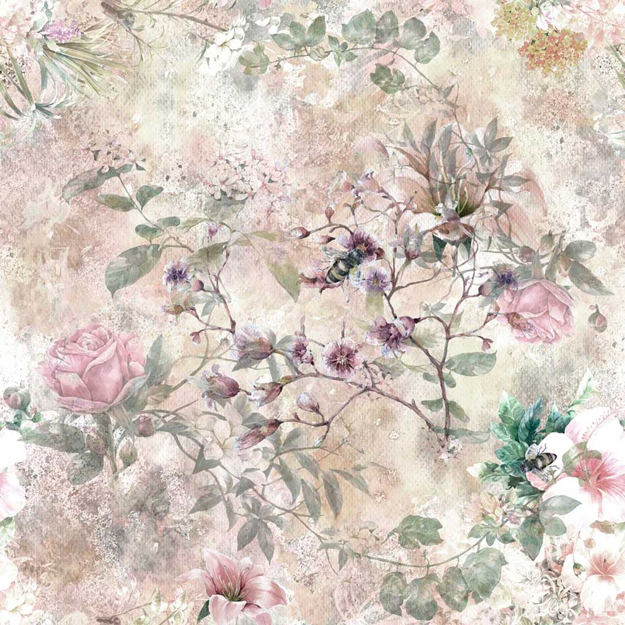 Фотообои в интерьере цветы на рисунке  9-094 фото