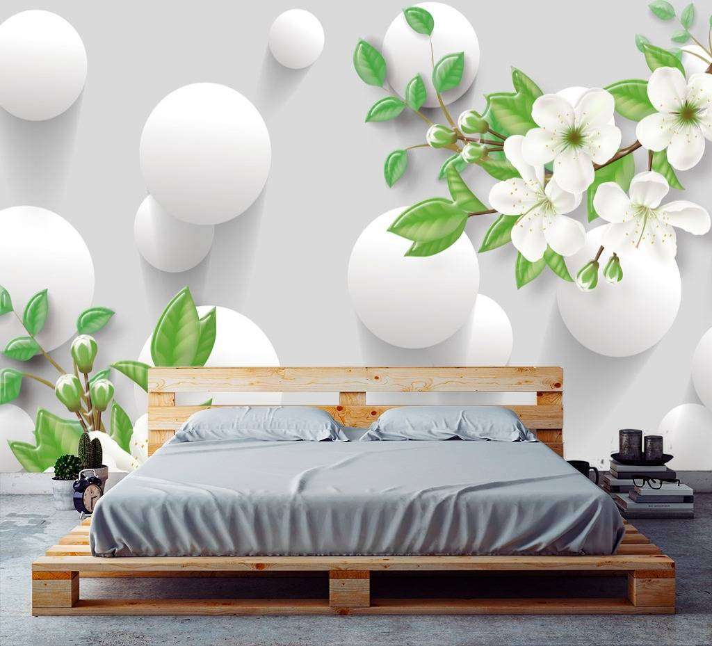 Фотообои в интерьере веточки яблони  10-617 фото