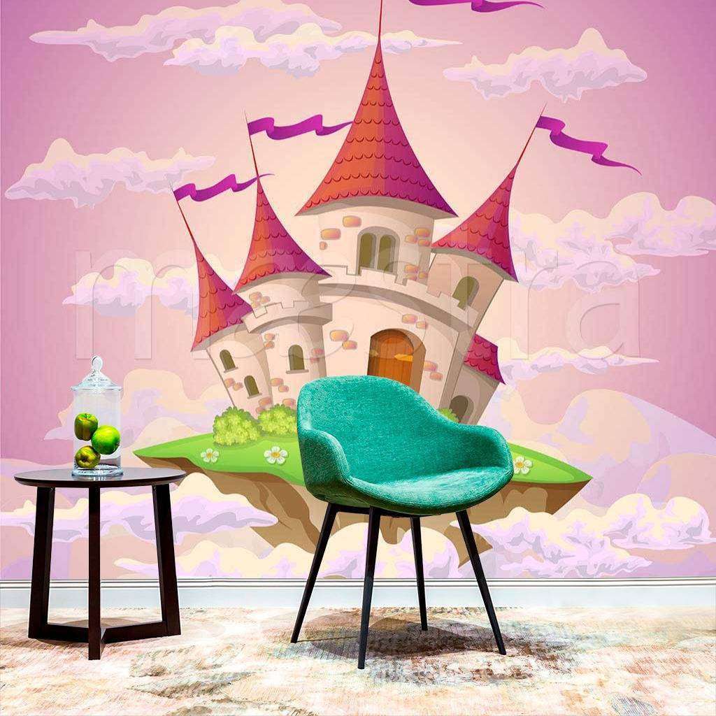 Фотообои 3д розовый замок  9-029