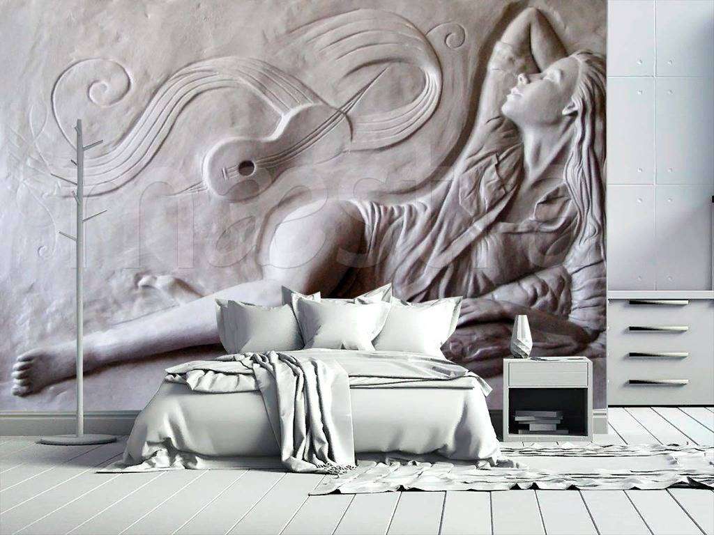 Фотообои в интерьере женщина 3д барельеф  7-803 фото