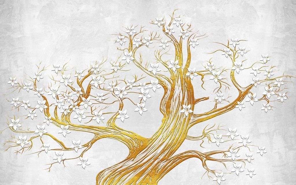 Фотообои в интерьере дерево силуэт  10-671 фото