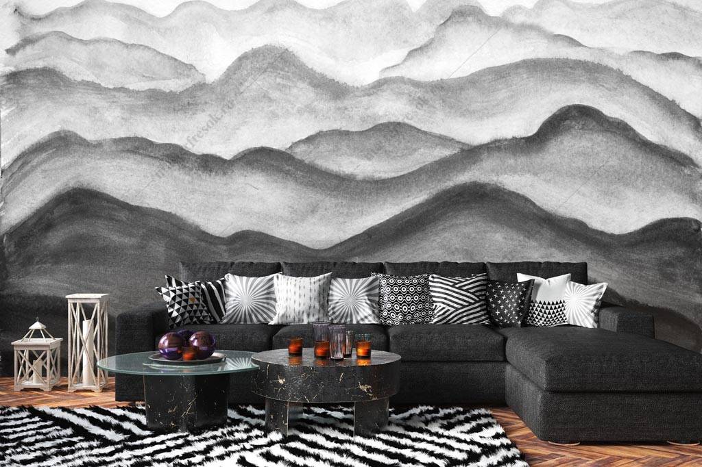 Фотообои Серые 3д волны  9-1366