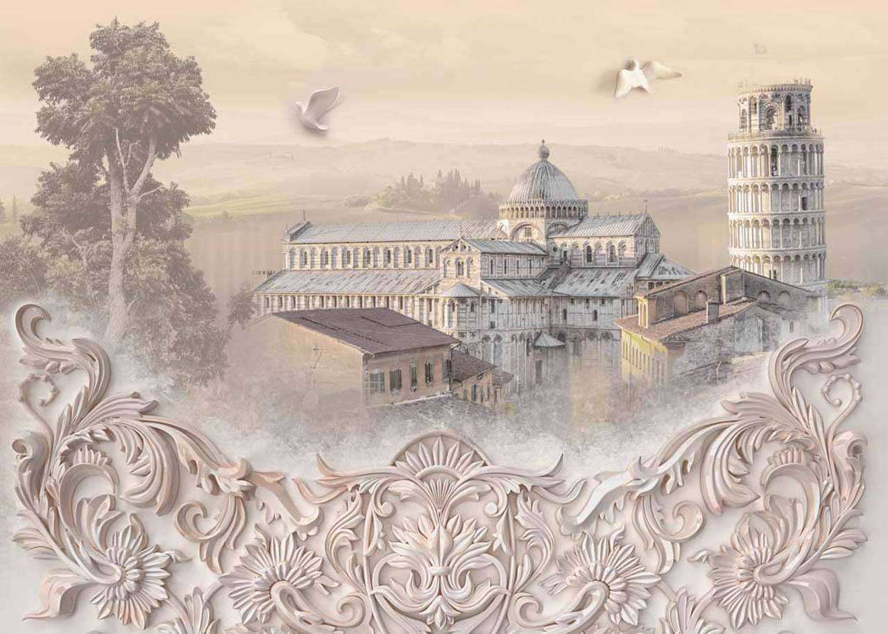 Фотообои в интерьере город с орнаментом  7-767 фото