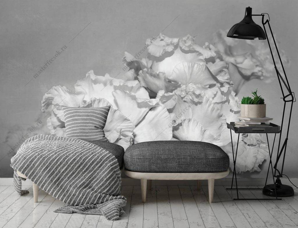 Фотообои Белые цветы 3д  9-1256