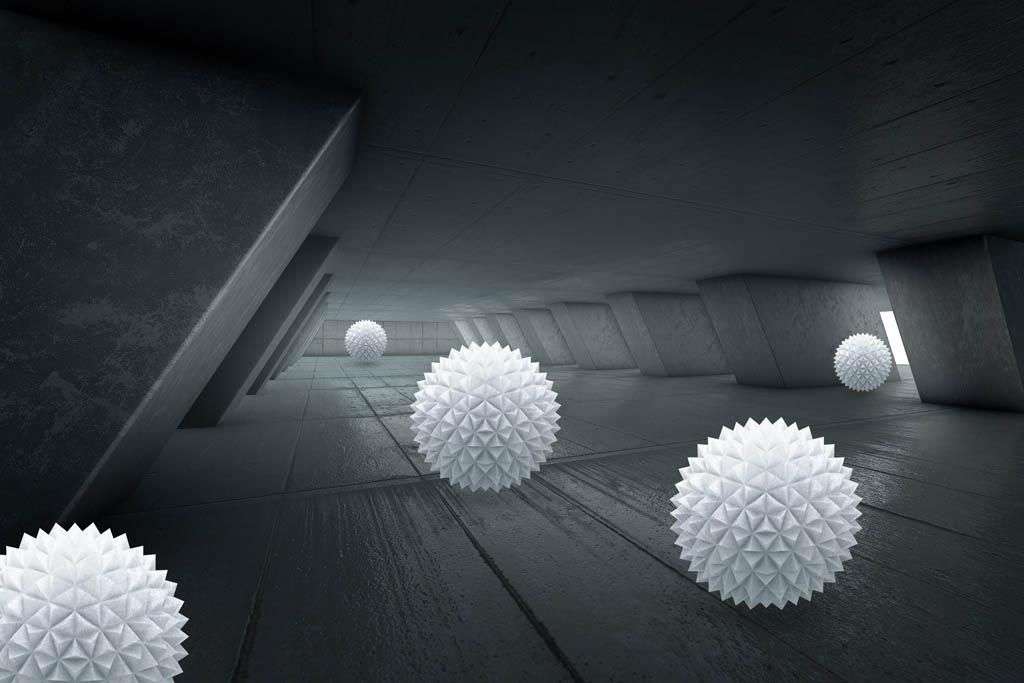 Фотообои в интерьере черный фон 3д  10-913 фото