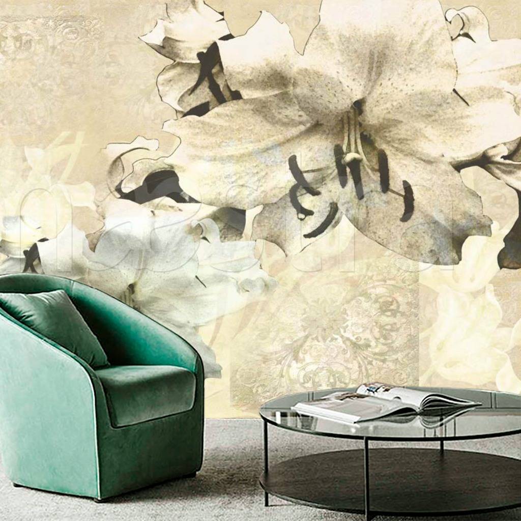 Фотообои Лилия светлая абстракция  2-125