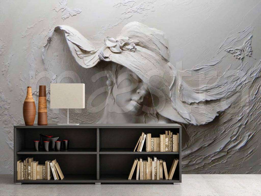 Фотообои в интерьере женщина в шляпе  7-817 фото