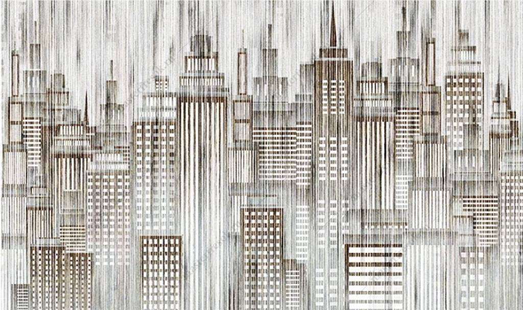 Фотообои в интерьере город в полоску  15-842 фото