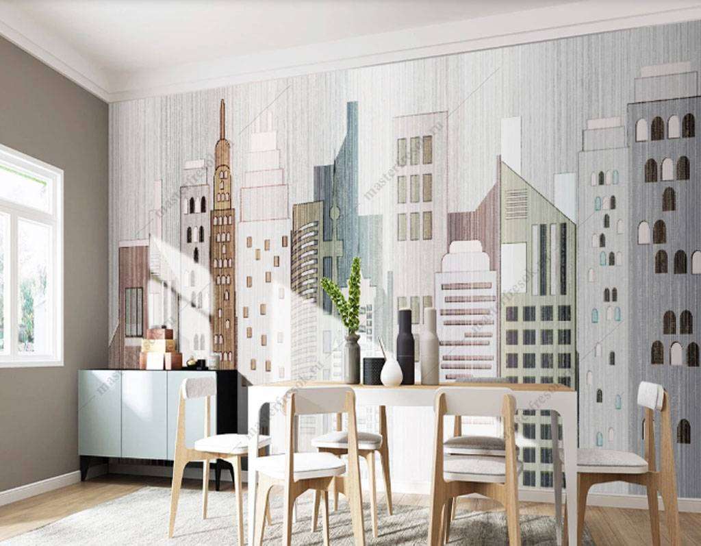 Фотообои в интерьере урбанистика  15-846 фото