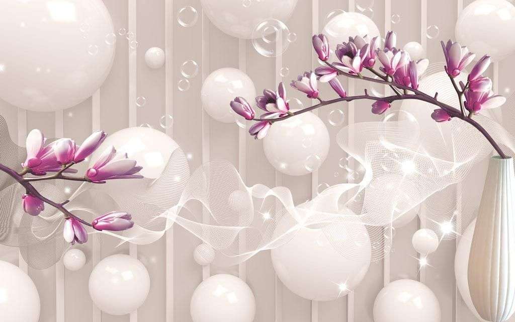 Фотообои в интерьере веточки цветов  10-603 фото