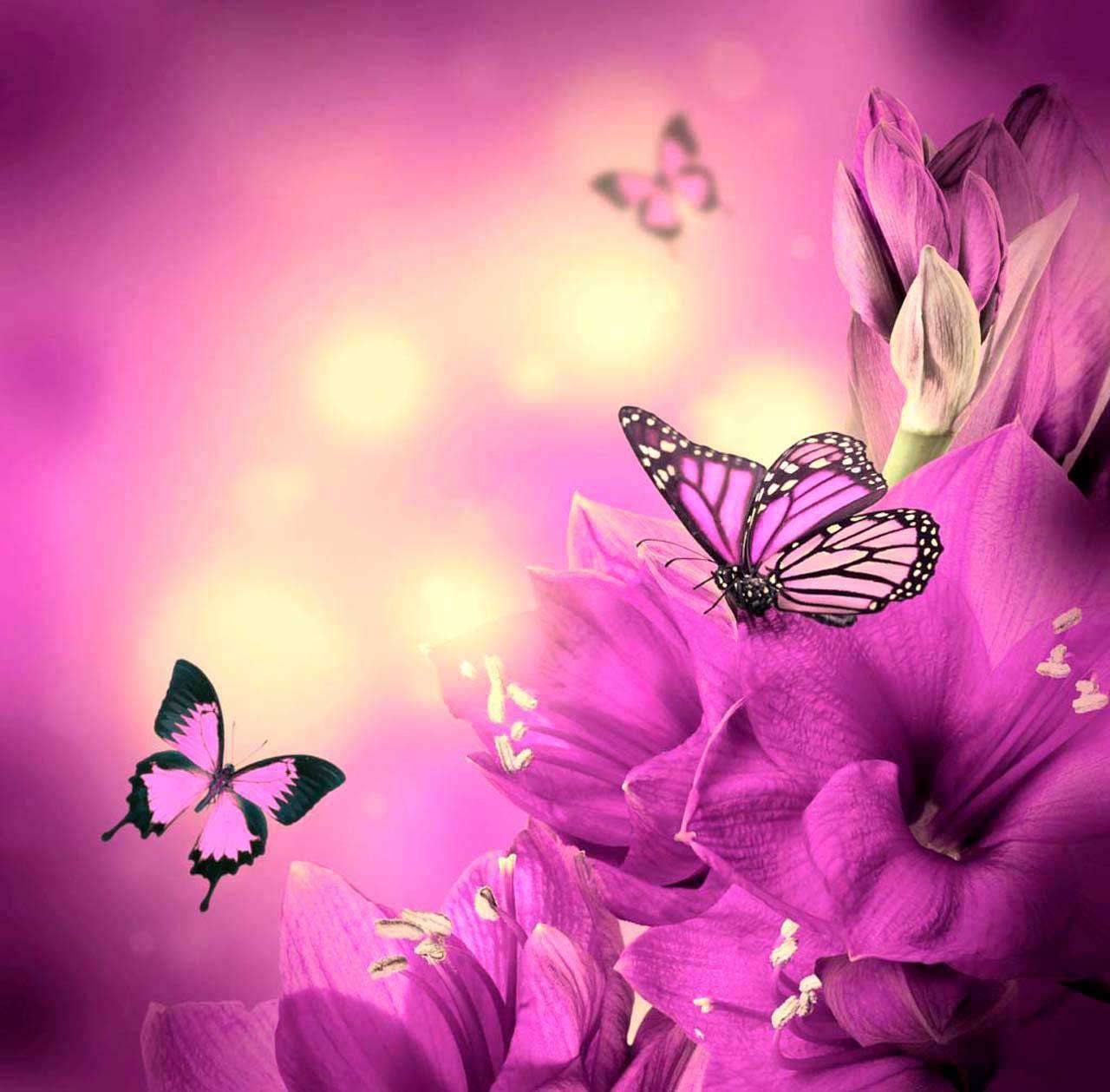 Фотообои в интерьере сиреневый букет цветов  4-099 фото