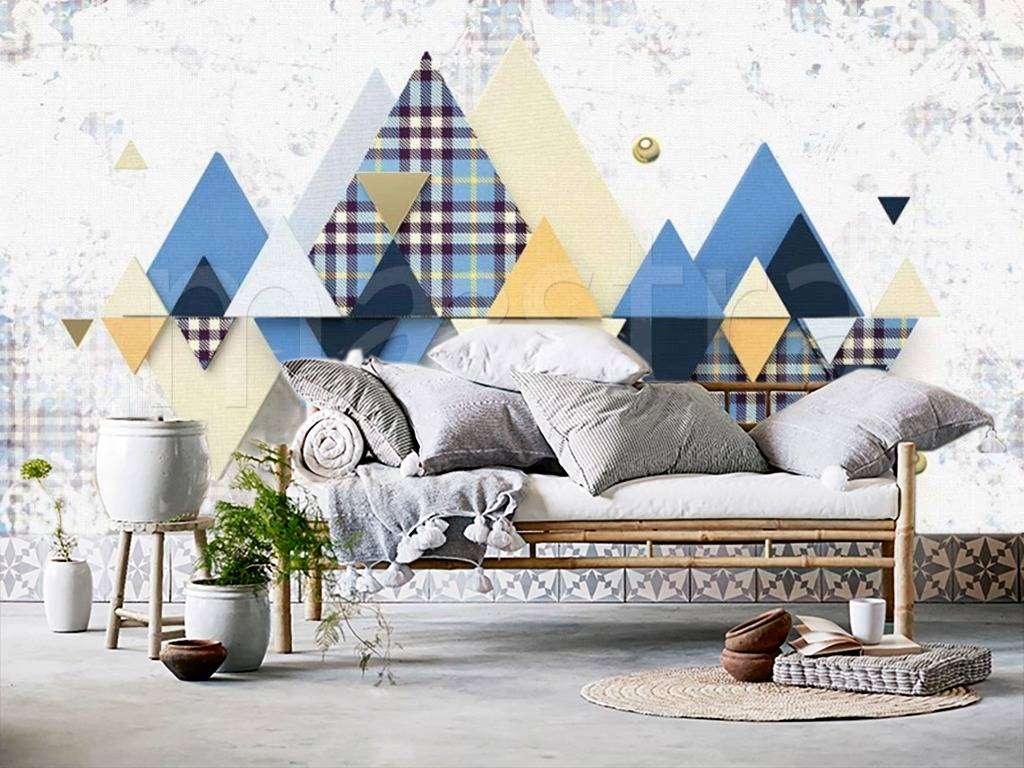 Фотообои в интерьере треугольник 3д стереоскопический  15-017 фото