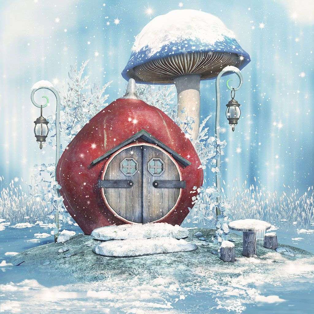 Фотообои в интерьере 3д голубая сказка  9-030 фото