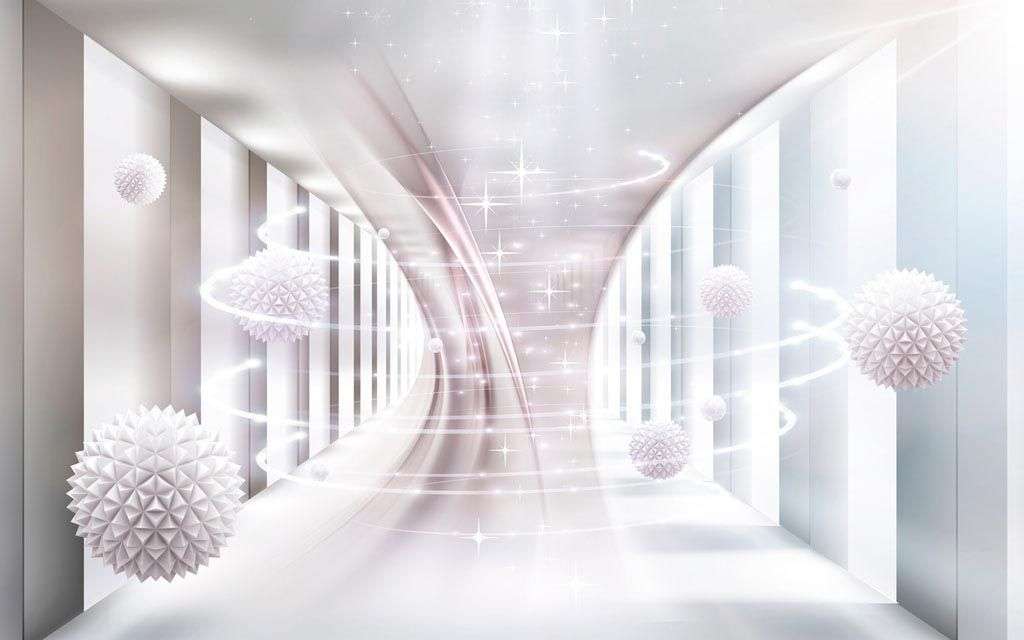 Фотообои в интерьере 3d летающий шар  10-613 фото