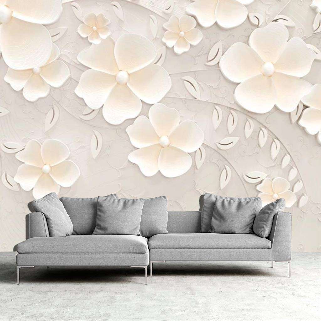 Фотообои в интерьере стерео цветы 3д  15-474 фото