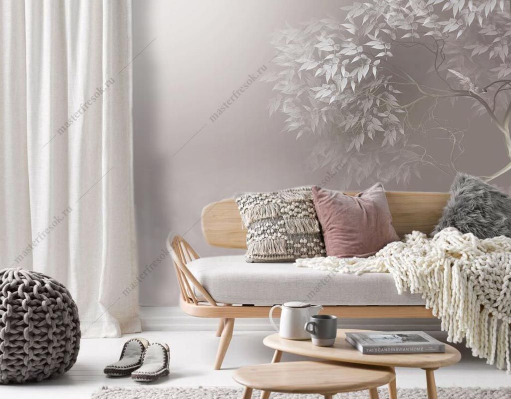 Фотообои Дерево в серебрянном тумане  13-441