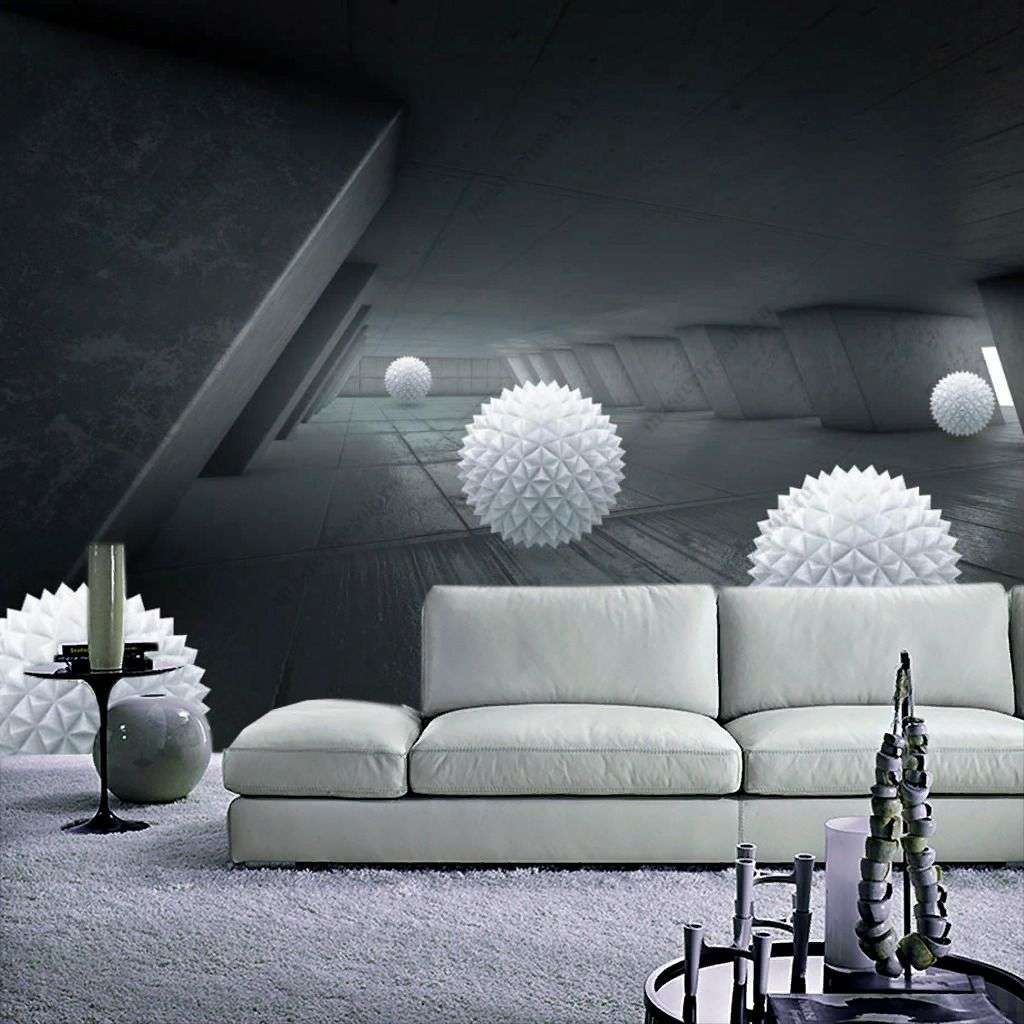 Фотообои в интерьере черный фон 3д  10-913 фото