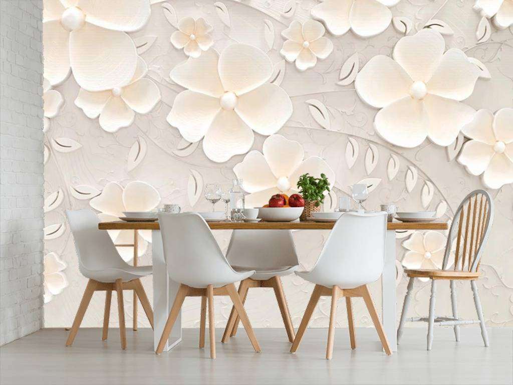 Фотообои в интерьере стерео цветы 3д  15-474 фото