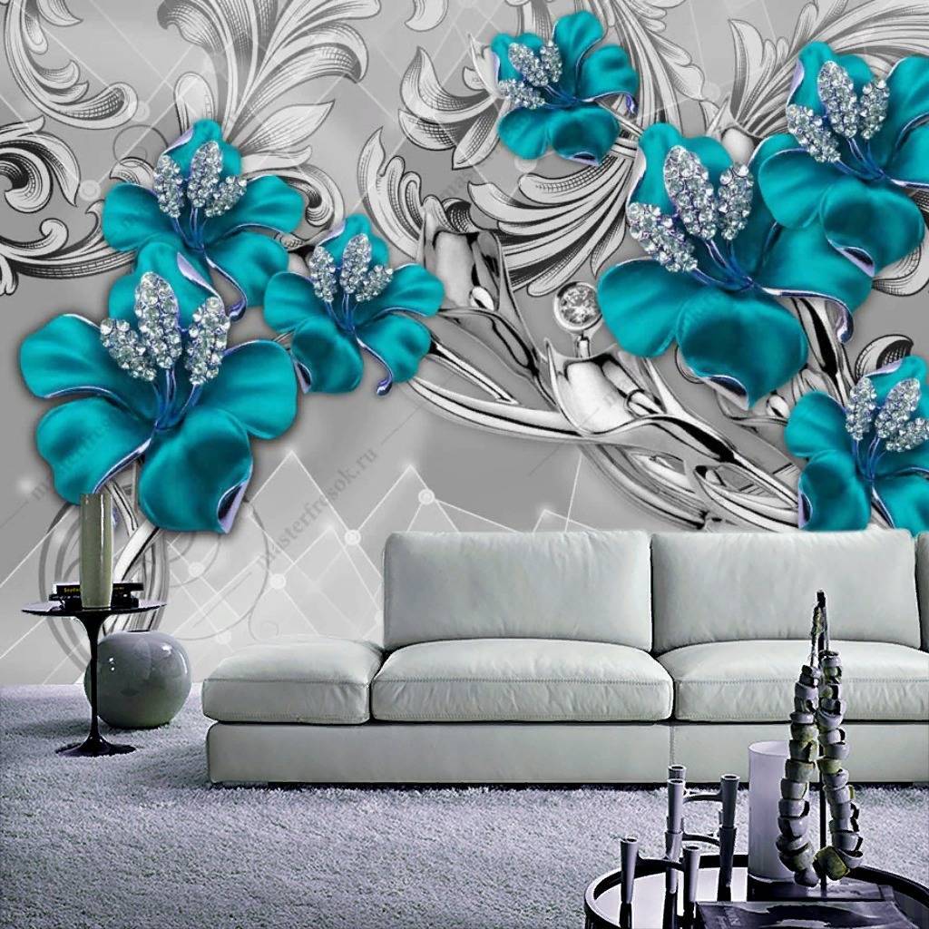 Фотообои 3д Драгоценные цветы  10-854