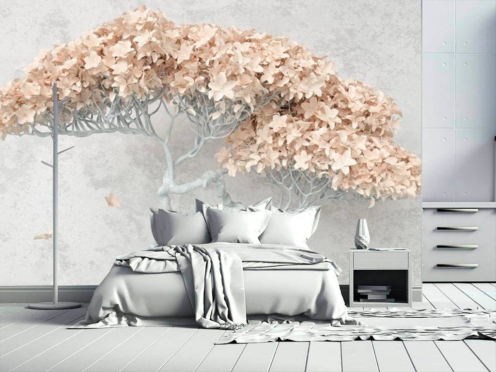 Фотообои Стереоскопическое дерево бежевое  15-407