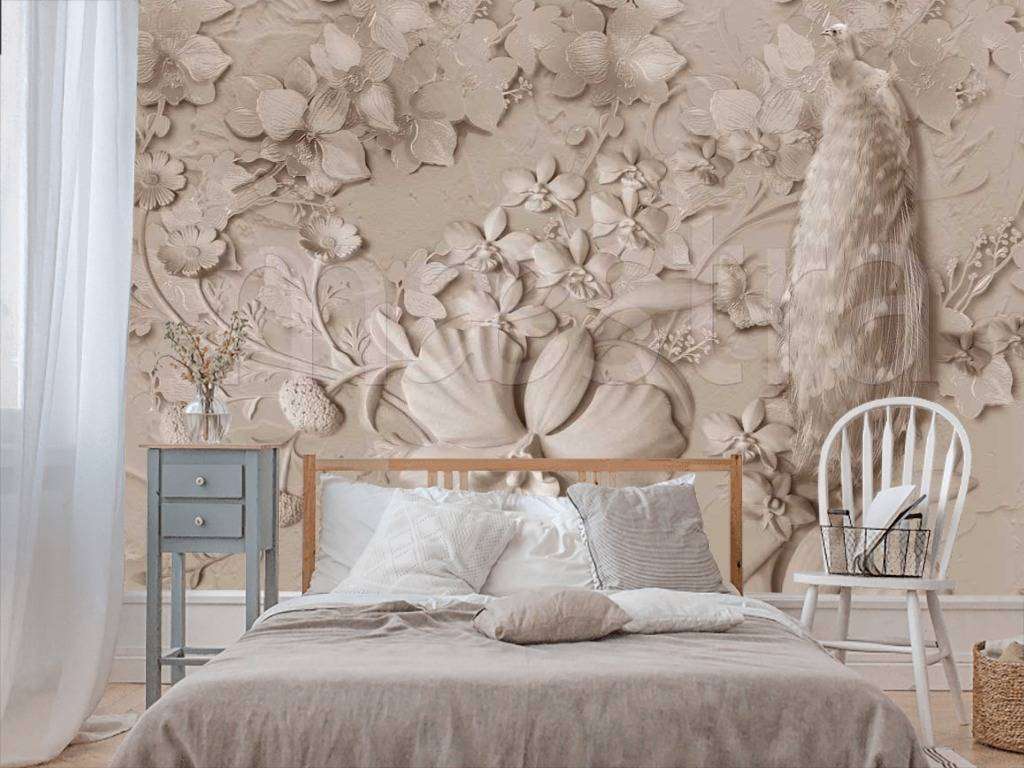 Фотообои Объемные арт цветы монохром  7-494