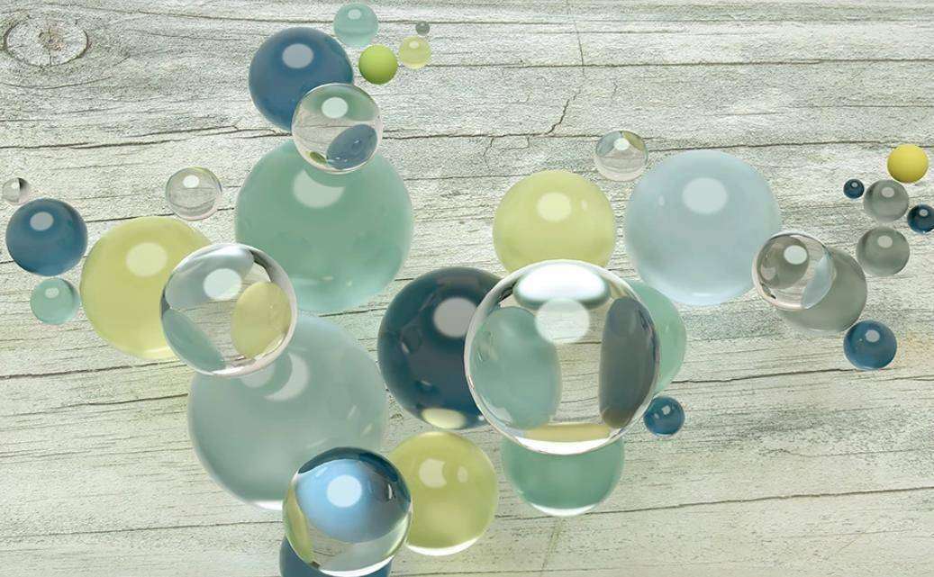 Фотообои в интерьере 3д хрустальные шары  15-436 фото