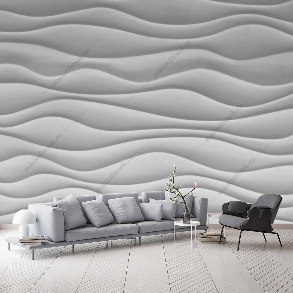 Фотообои 3д белые волны  10-777