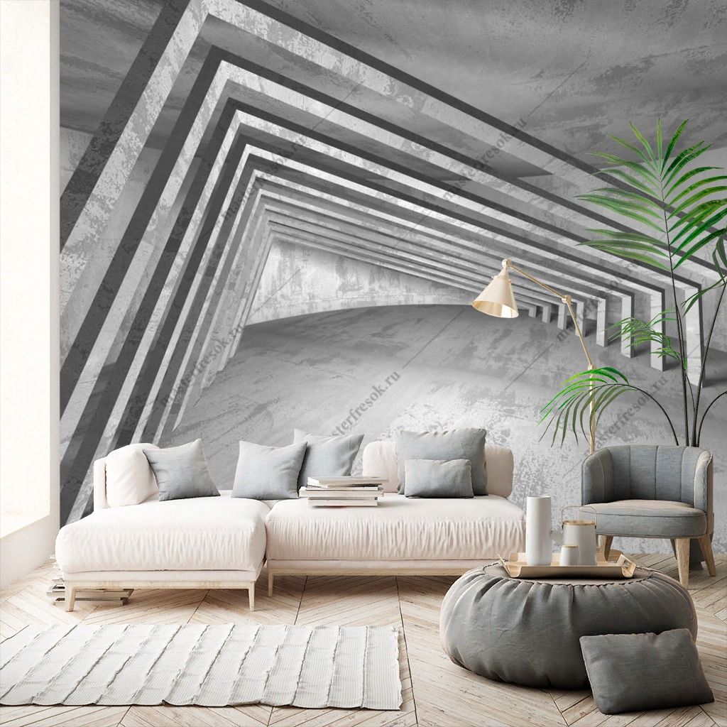 Фотообои Бетонный коридор 3д  10-950