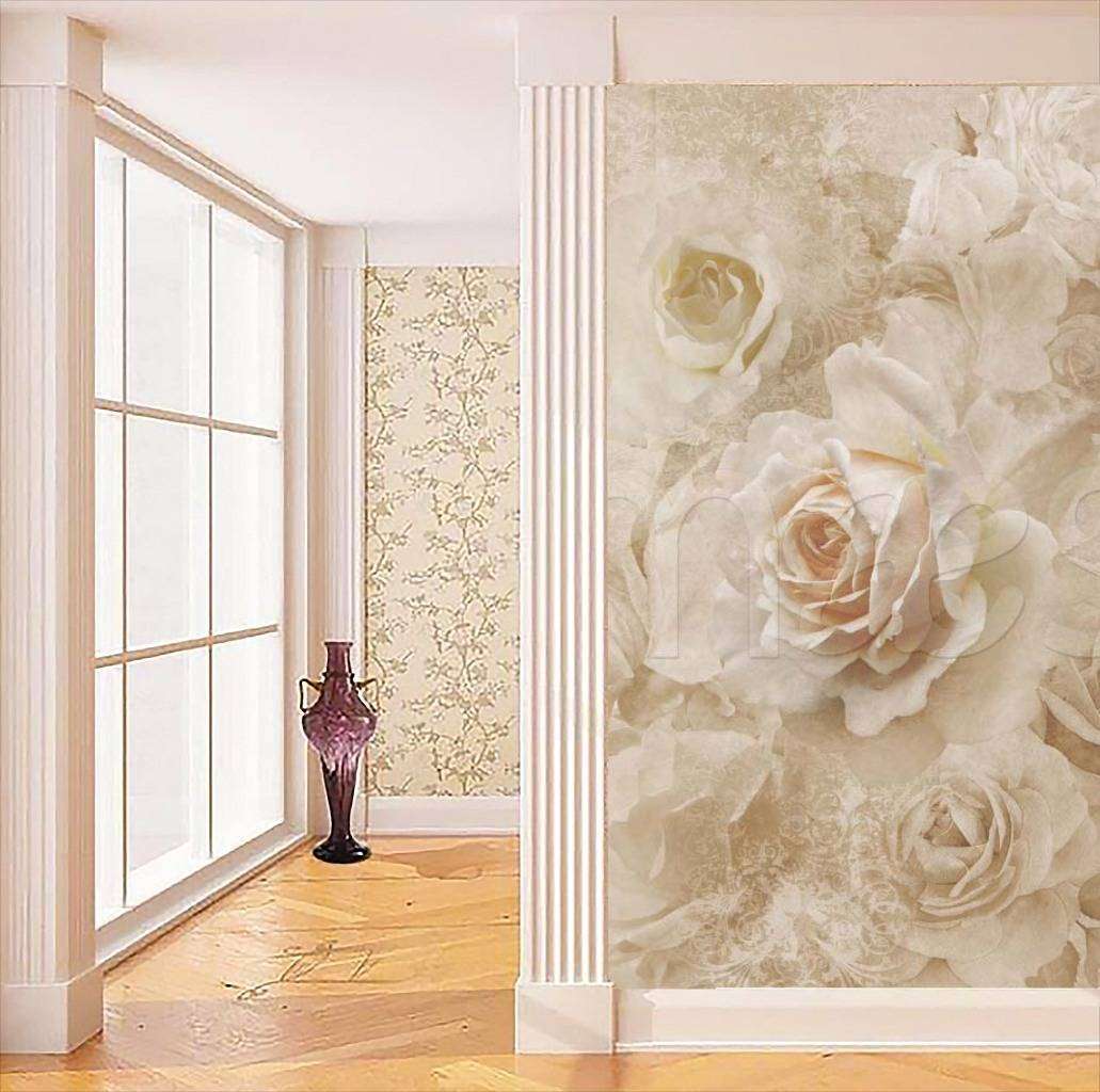Фотообои 3д розы светлые  7-699