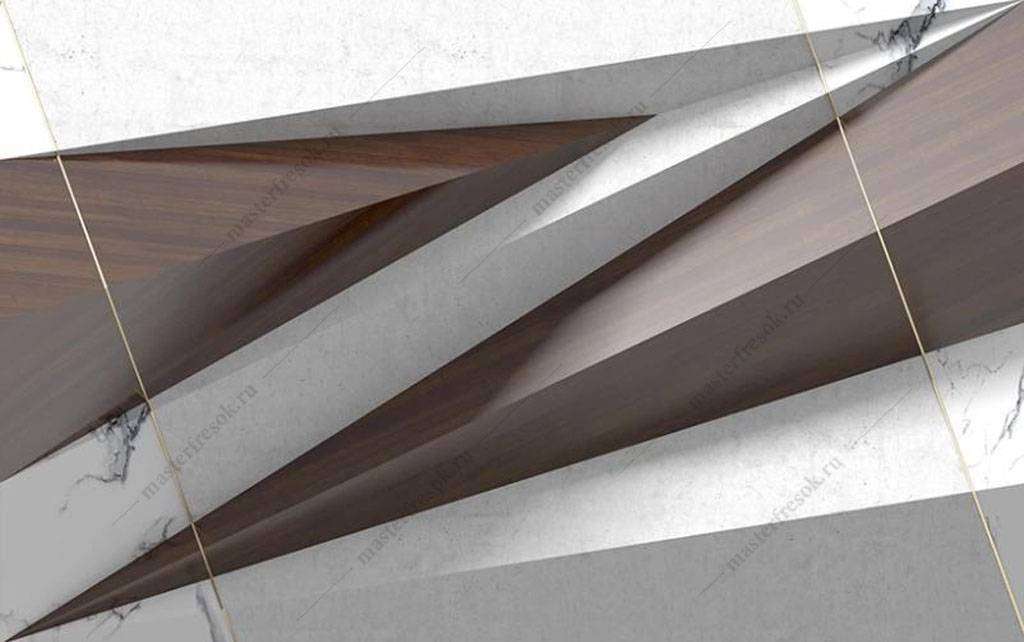 Фотообои в интерьере объемный треугольник  16-081 фото