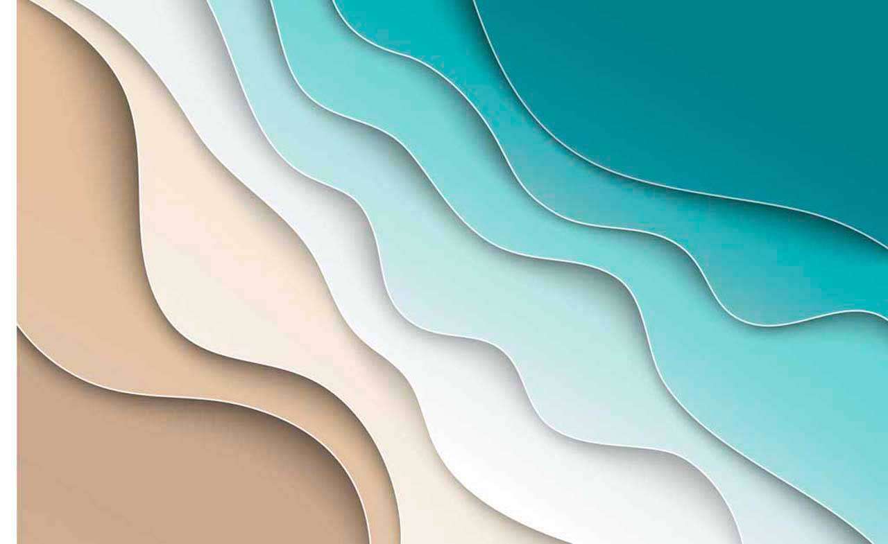 Фотообои в интерьере волны 3d  10-431 фото