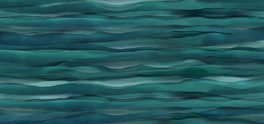 Фотообои в интерьере рельефные зеленые волны  9-1255 фото