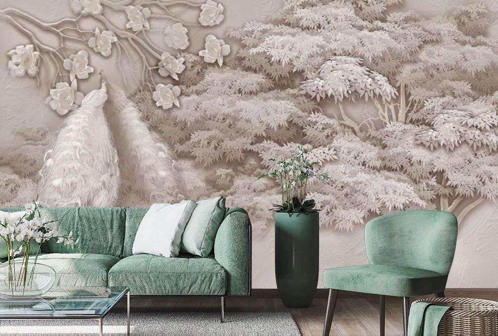 Фотообои Павлин у дерева  13-350