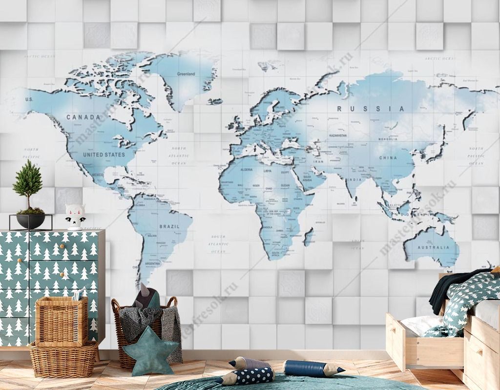 Фотообои 3д карта  13-560