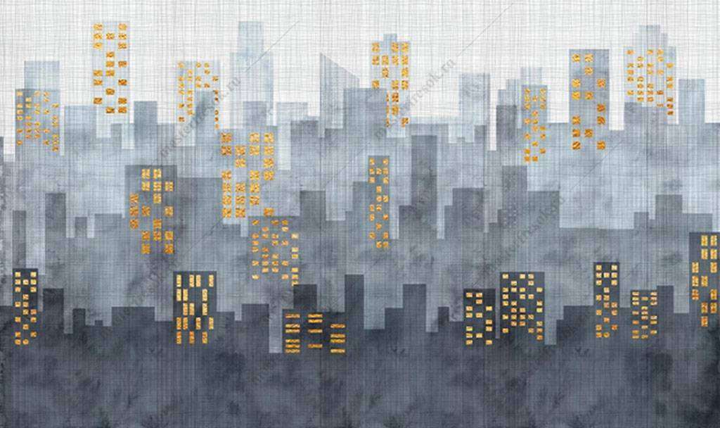 Фотообои в интерьере ночной город  15-863 фото