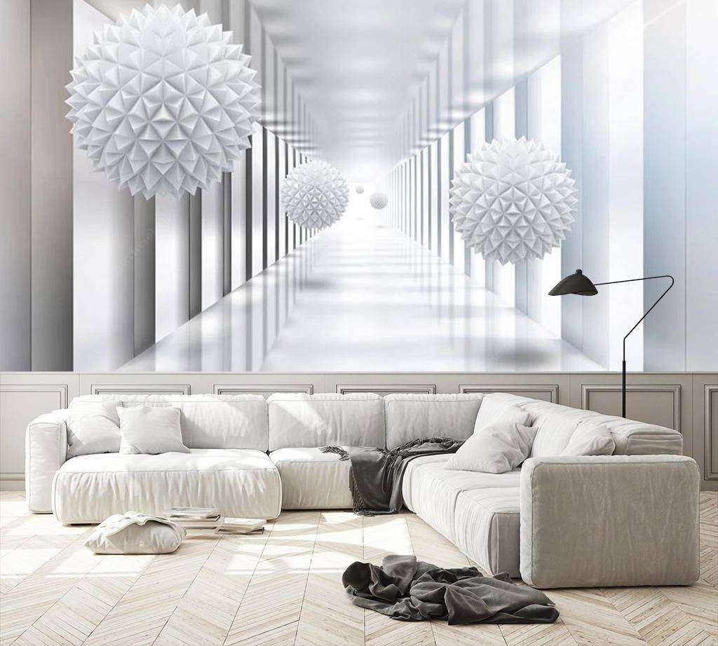 Фотообои в интерьере объемные шары  15-708 фото