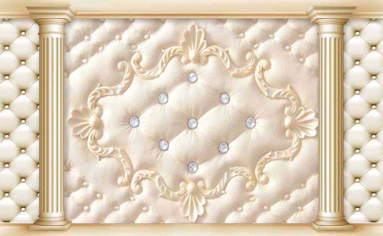 Фотообои в интерьере 3д стена с колоннами  10-445 фото