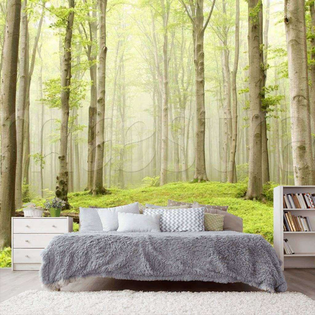 Фотообои в интерьере прозрачный лес  9-177 фото